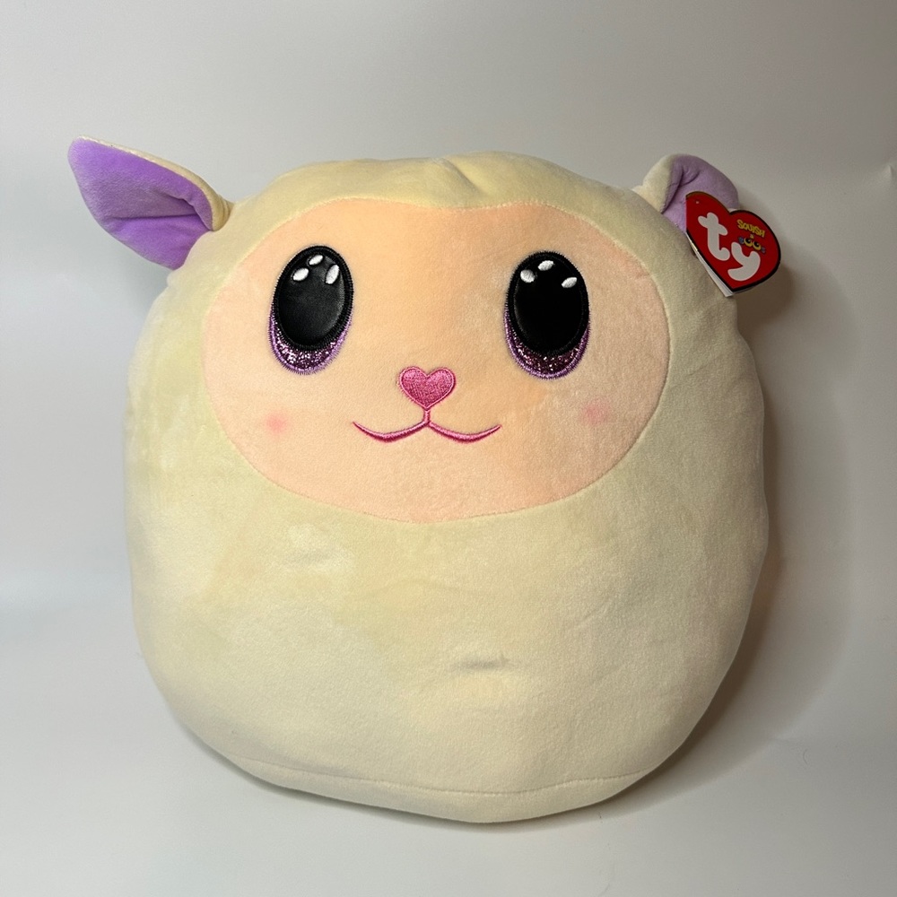 Ty Squish-A-Boo  Fluffy Lamb Plush Easter 14" | Beanie Baby Soft Plush Toy